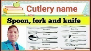 'Name of Spoon, fork and knife || Food and Beverage service Training Video[Hindi]'