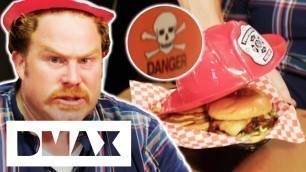 'Casey v Charlie\'s Five Alarm Fire Burger Challenge | Man v Food'