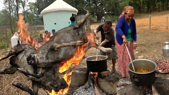'big feast in the name of the god || village food ||'