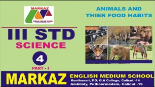 'III STD Science Chapter 4 Animals and Their Food (Part  - I )'