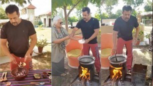 'Salman Khan making Village Food For Entire Family Cooking Desi style outdoors at panvel farm'