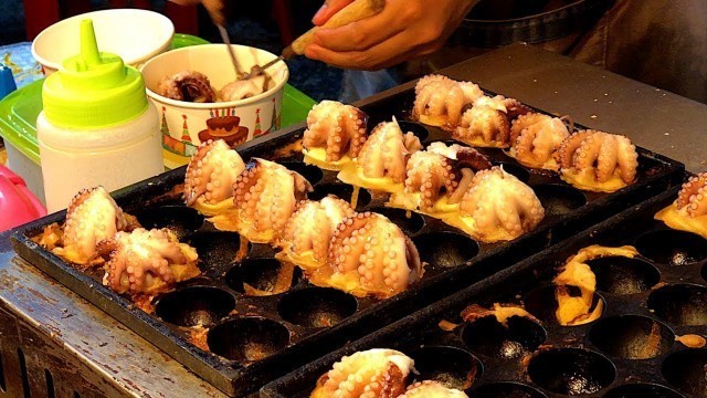 'JAPANESE BABY OCTOPUS BALLS -  TAKOYAKI (THAI STYLE) | Thai Street Food'