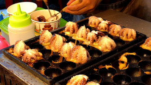 'JAPANESE BABY OCTOPUS BALLS -  TAKOYAKI (THAI STYLE) | Thai Street Food'