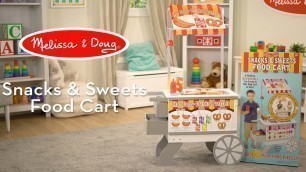 'Melissa & Doug Wooden Snacks & Sweets Food Cart | 2 in 1 Play Set for Kids  | Countless Ways to Play'