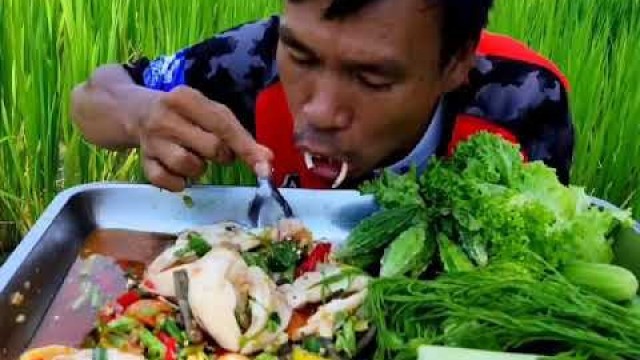 'ASMR Eating raw spicy octopus so delicious _ Mukbang thai food  _  Thai eating show  _ ASMR Food #24'
