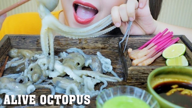 'ASMR ALIVE OCTOPUS WITH PICKLED YOUNG GINGER ROOT (EXOTIC FOOD) SAVAGE EATING SOUNDS | LINH-ASMR'