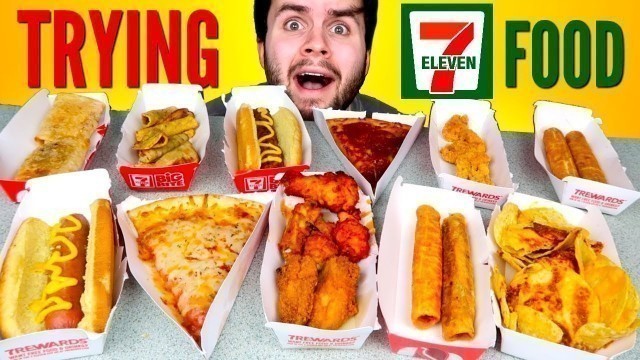 'TRYING 7-ELEVEN HOT FOOD! - Taquitos, Spicy Wings, Pizza, & MORE Taste Test!'