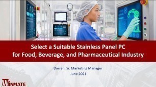 'Select a suitable Panel PC for Food and Beverage Industry'