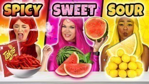 'SPICY vs SWEET vs SOUR FOOD CHALLENGE THE SUPER POPS. Totally TV Originals'