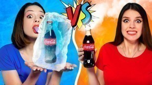 'Extreme Challenge ONLY HOT vs COLD FOOD For 24 HOURS! Who Stop Eating  - LOSE! DIY Pranks by RATATA!'