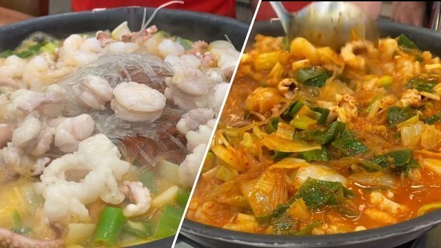 '낙곱새 냠냠 Nakgobsae=Mixing of Octopus,pork intestine,shrimp: Korean food ASMR, Mukbang /Nakji gob-chang'