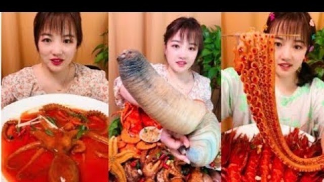 'Eat Geoduck,giant octopus -SPİCY FOOD COMPİLATİON   Japonese eat #4'