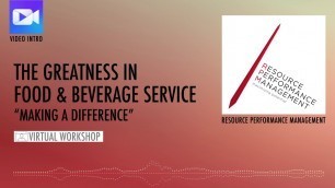 'Video Intro RPM – Excellence in food and beverage service'