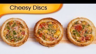 'Cheesy Discs | Easy To Make Baked Bread Appetizer By Ruchi Bharani'
