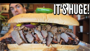 'IMPOSSIBLE TEXAS BBQ SANDWICH CHALLENGE | The Biggest BBQ Sandwich | Man Vs Food'