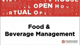 'Food and Beverage Management | Fanshawe International'