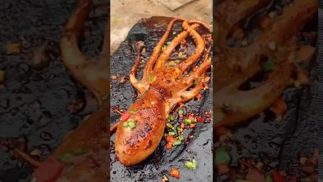 'Cooked on a Rock|Spicy Food Seafood|Deep Sea Octopus|Forest life with delicous food| #Shorts'