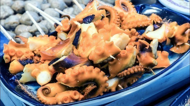 'Marinated Octopus Tentacles and Dried Shredded Squid. Hong Kong Street Food'