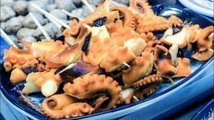 'Marinated Octopus Tentacles and Dried Shredded Squid. Hong Kong Street Food'