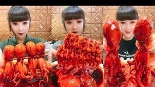 'Spicy and Live Mukbang Eating Seafood ASMR  Delicious Octopus, Lobster | Chinese food #81'