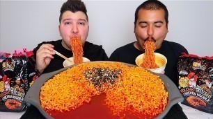 'VOLCANO SPICY BATTLE • FIRE NOODLE RACE CHALLENGE • Mukbang & Recipe'