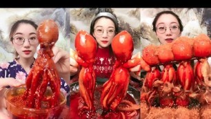 'Spicy and Live Mukbang Eating Seafood ASMR  Delicious Octopus, Lobster | Chinese food #40'