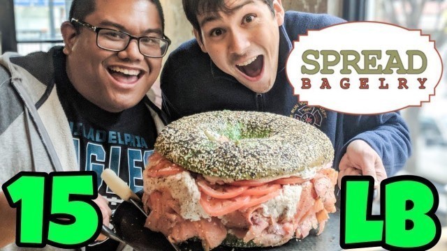 'Massive 15 lb Super Bowl Bagel Challenge Man V. Food w/ Darron Eats'