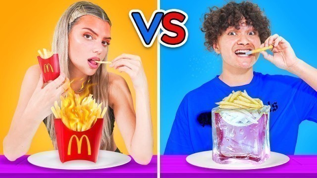 'HOT vs COLD FOOD CHALLENGE w/ Sommer Ray & Alissa Violet'