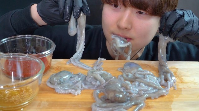'ASMR Korean traditional food Raw Octopus 