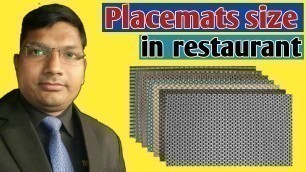 'Placemats Size In Restaurant || table mats size || Food and beverage service'