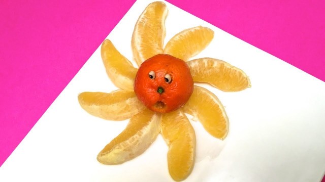 'How to Make an Octopus with a Clementine & an Orange / Food Art, Decoration, Fruit'