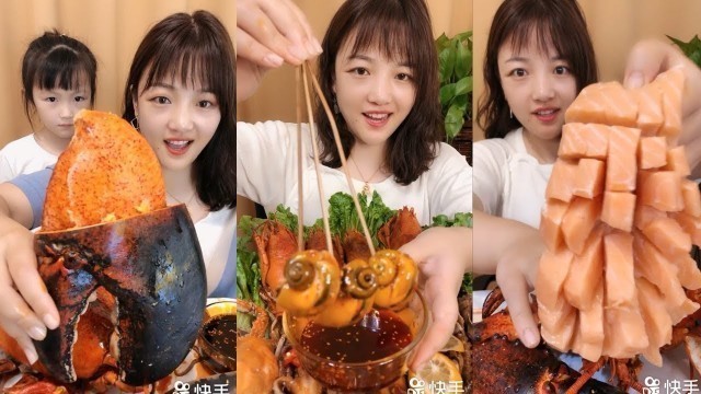 'ASMR mukbang eat giant crabs, octopus and sea rum - SPICY FOOD COMPILATION [27]'