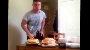 '8lb chicken salad sandwich challenge (healthy man vs food style) 17:50'