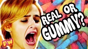 'Gummy Vs. Real Food Challenge! (Part 2) We eat Octopus, Spaghetti, and SUSHI! ~ pocket.watch'