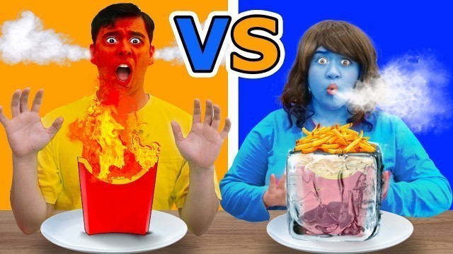 'HOT vs COLD FOOD EATING CHALLENGE | FUN DIY PRANKS AND CHALLENGE BY CRAFTY HACKS'