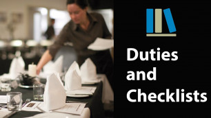'DUTIES AND CHECKLISTS - Food and Beverage Service Training #8'