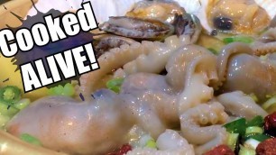 'Craziest food ever! Live octopus hot pot on Korea!'