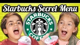 'KIDS DRINK THE STARBUCKS SECRET MENU! (Butterbeer, Skittles, Pink Drink) | Kids Vs. Food'