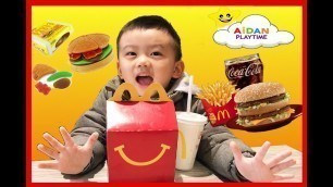 'GUMMY FOOD VS REAL FOOD CHALLENGE McDonald\'s Fries Burgers taste test like Ryan Toysreview!'