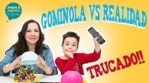 'GUMMY VS REAL ¡¡TRUCADO!! // Gominolas vs Real // Juegos y juguetes en Familia'