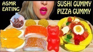 'ASMR EATING SUSHI CANDY+GUMMY PIZZA+GUMMY FOOD MUKBANG (EATING SOUNDS)'