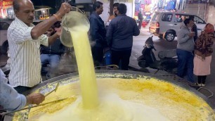 'India\'s Biggest Masala Milk Making | Kesariya Malai Doodh | Indian Street Food'