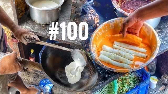 'Making 100 Crispy Spring Roll On Street Side | Indian Street Food'