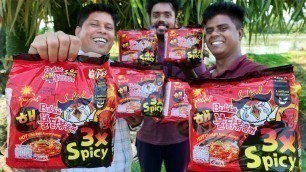 'WORLD\'S HOTTEST NOODLES | 3X spicy Noodles Eating Challenge | Made In  Korea'