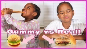 'GUMMY FOOD VS REAL FOOD CHALLENGE | YOSHIDOLL'