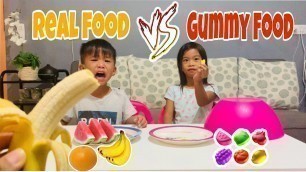 'REAL FOOD VS GUMMY FOOD CHALLENGE #ZZKidsTV #food #gummy #sevilla #spain'