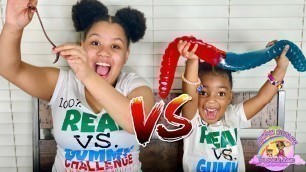 'Gummy vs. Real Food Challenge|9 Rounds of Real vs Gummy Foods|Candy Review|GIANT Gummy Foods'