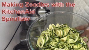 'Making zucchini noodles (zoodles) with the KitchenAid Spiralizer attachment'
