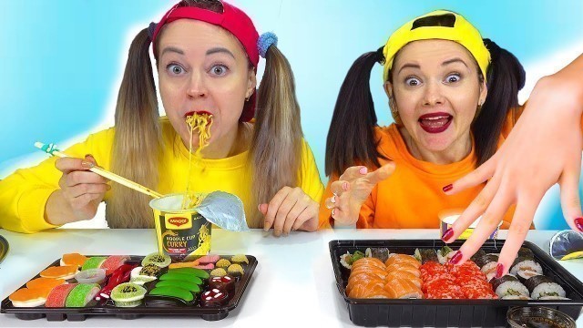 'Gummy food VS real food challenge! by Yum Yum'