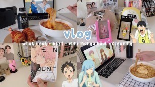 'what i eat in a day, BT21 + manga haul, cleaning, anime | vlog'
